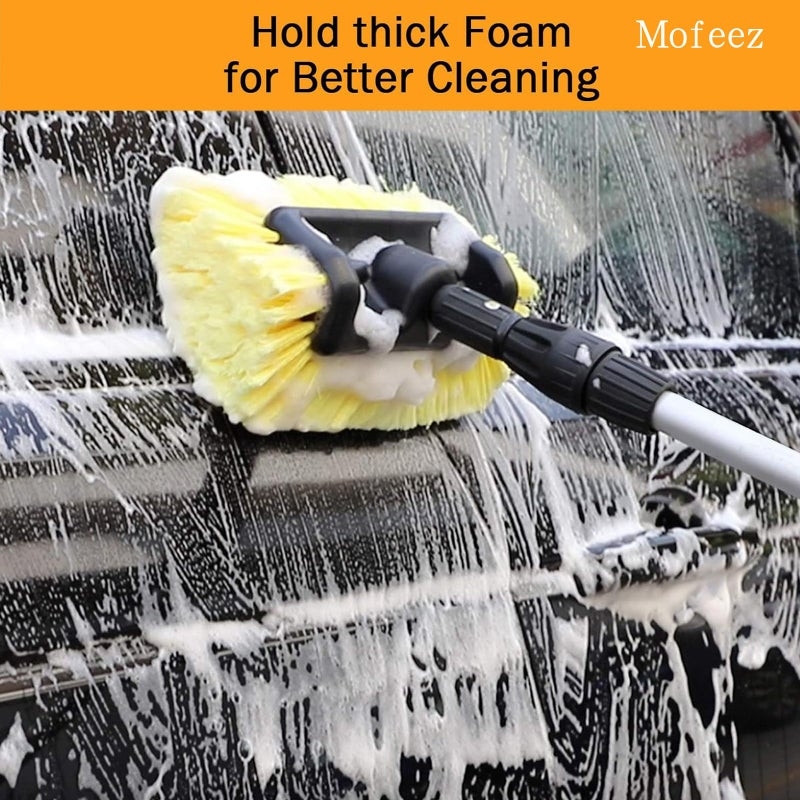 MOFEEZ 10" Car Wash Brush with Soft Detailing Bristle, Flow-Thru Dip Brush for Car Boat RV Camper Truck Washing - Image 3